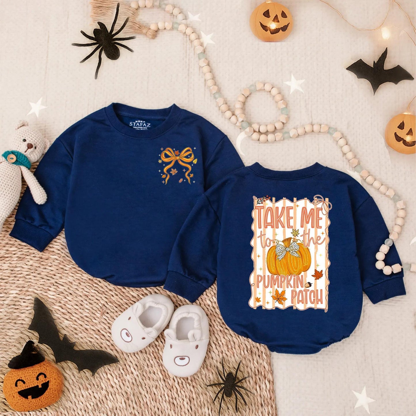 Take Me to the Pumpkin Patch Bubble Romper Cute Fall Infant Clothes First Thanksgiving Outfit Autumn Toddler Apparel for Boys Girls