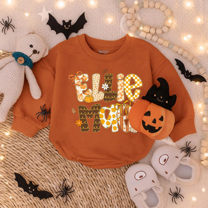 Ellie Mae Custom Name Bubble Romper Preppy Fall Vintage Style Girl Autumn Baby Clothes Personalized First Thanksgiving Outfit Toddler Gift