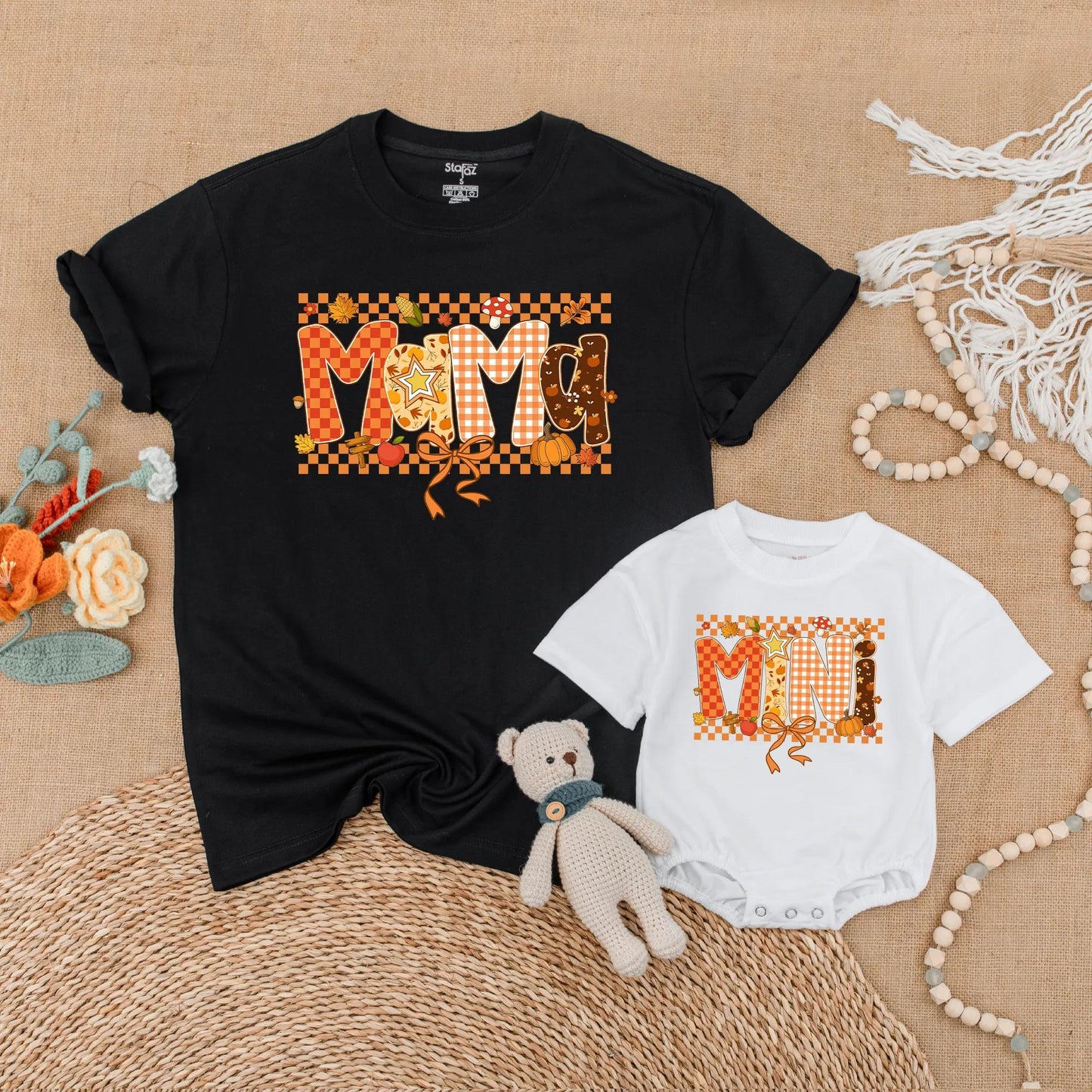 Autumn Mama and Mini Matching Outfits Sweet Little Pumpkin Baby Romper Cute Fall Family Clothes Cozy Thanksgiving Gift