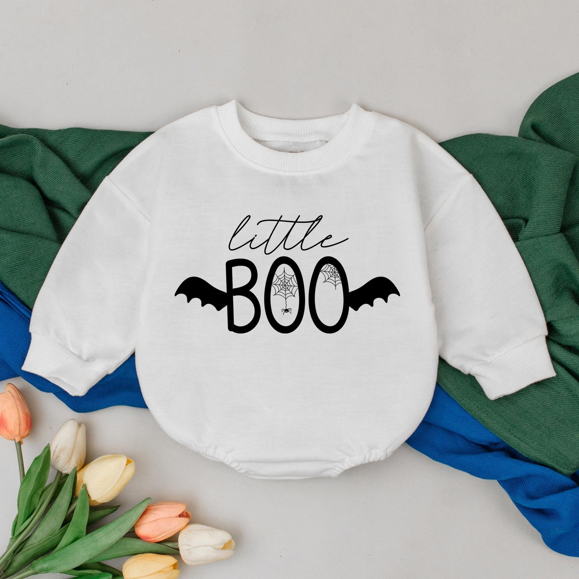 Little Boo Halloween Romper Newborn Outfit Baby Girl Boy First Halloween Clothes Gift Spooky Bodysuit
