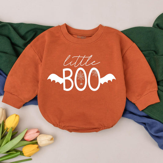 Little Boo Halloween Romper Newborn Outfit Baby Girl Boy First Halloween Clothes Gift Spooky Bodysuit