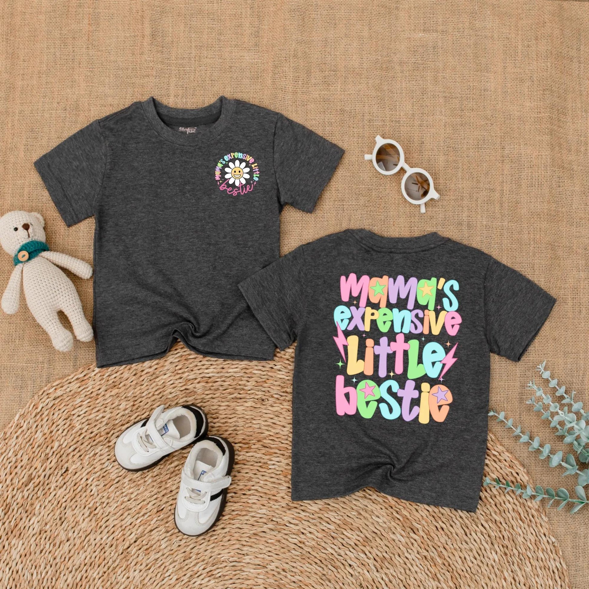 Mama's Expensive Little Bestie Bubble Romper Cute Baby Girl Bodysuit Funny Toddler Gift for Newborn Infant Shower