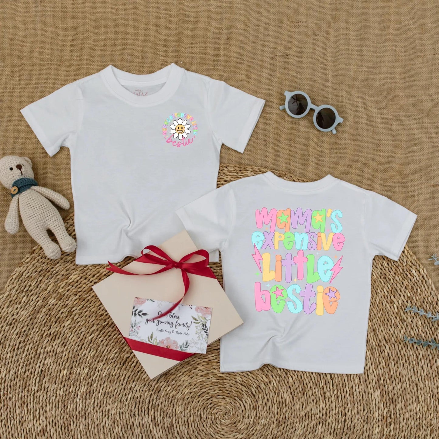 Mama's Expensive Little Bestie Bubble Romper Cute Baby Girl Bodysuit Funny Toddler Gift for Newborn Infant Shower