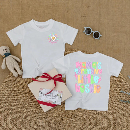Mama's Expensive Little Bestie Bubble Romper Cute Baby Girl Bodysuit Funny Toddler Gift for Newborn Infant Shower