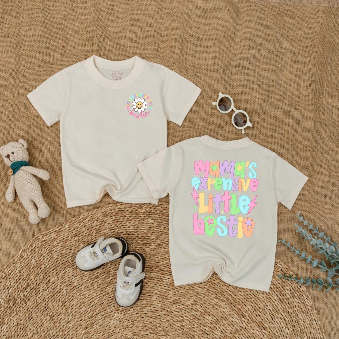 Mama's Expensive Little Bestie Bubble Romper Cute Baby Girl Bodysuit Funny Toddler Gift for Newborn Infant Shower