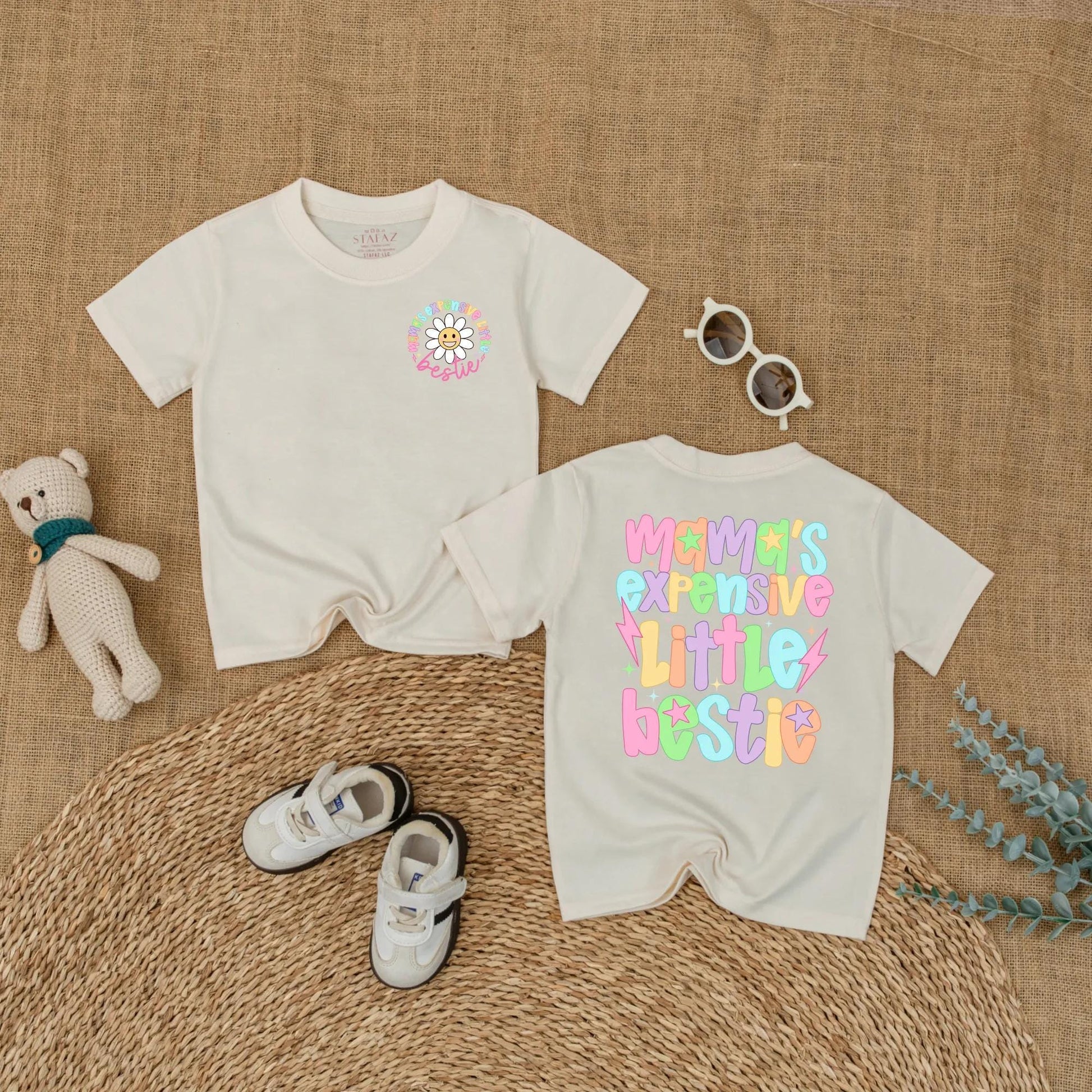 Mama's Expensive Little Bestie Bubble Romper Cute Baby Girl Bodysuit Funny Toddler Gift for Newborn Infant Shower