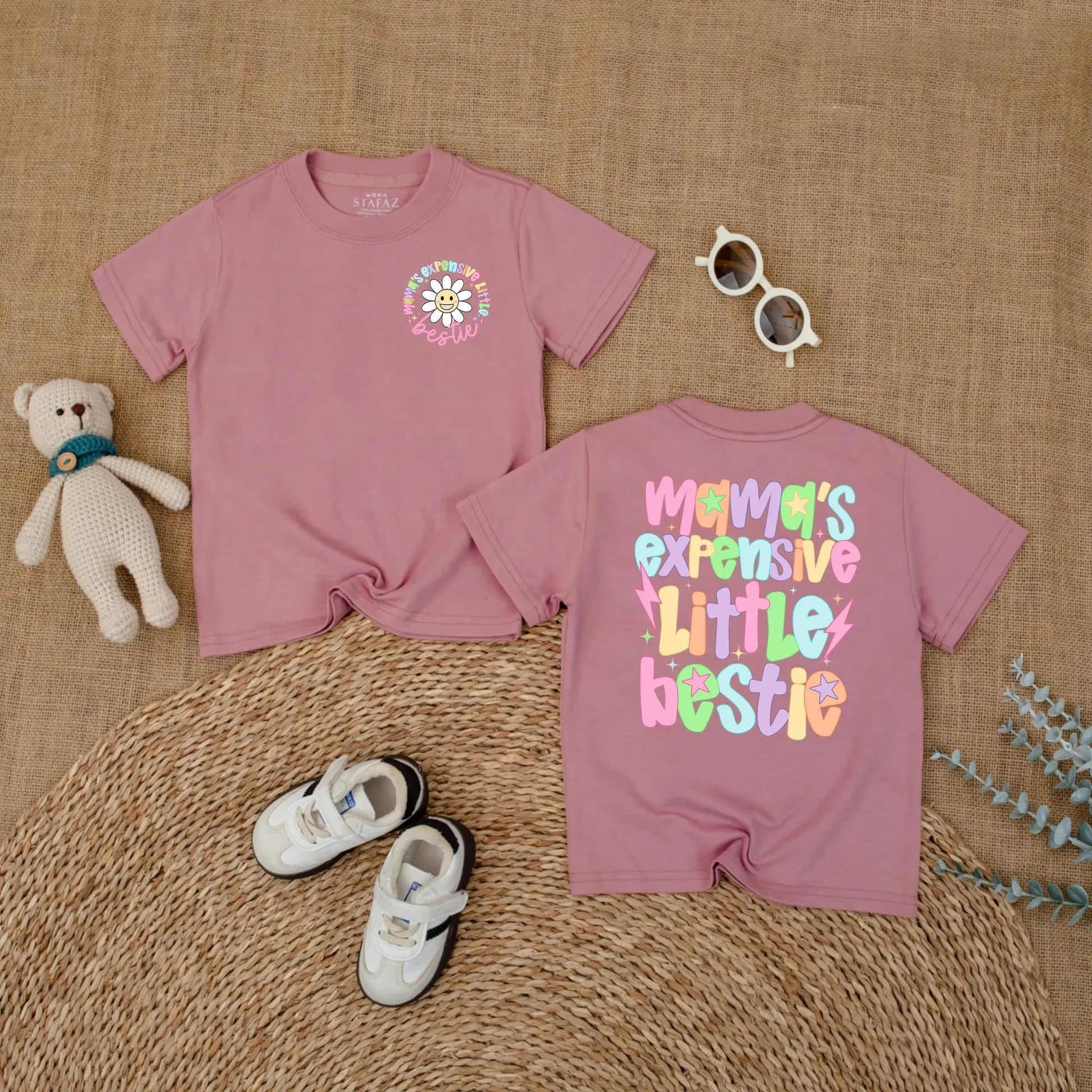 Mama's Expensive Little Bestie Bubble Romper Cute Baby Girl Bodysuit Funny Toddler Gift for Newborn Infant Shower