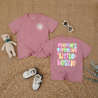 Mama's Expensive Little Bestie Bubble Romper Cute Baby Girl Bodysuit Funny Toddler Gift for Newborn Infant Shower