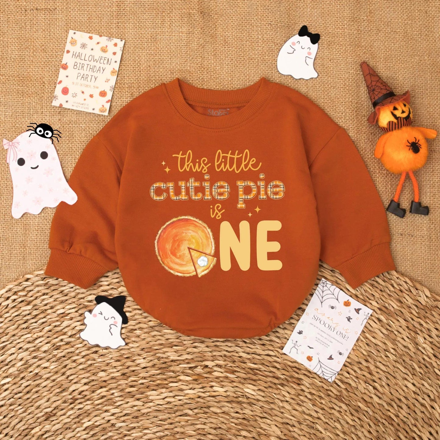 Personalized Pumpkin Pie Birthday Romper for Baby Girl, 1st Thanksgiving Outfit, Custom Name Fall 1st Birthday Party Gift