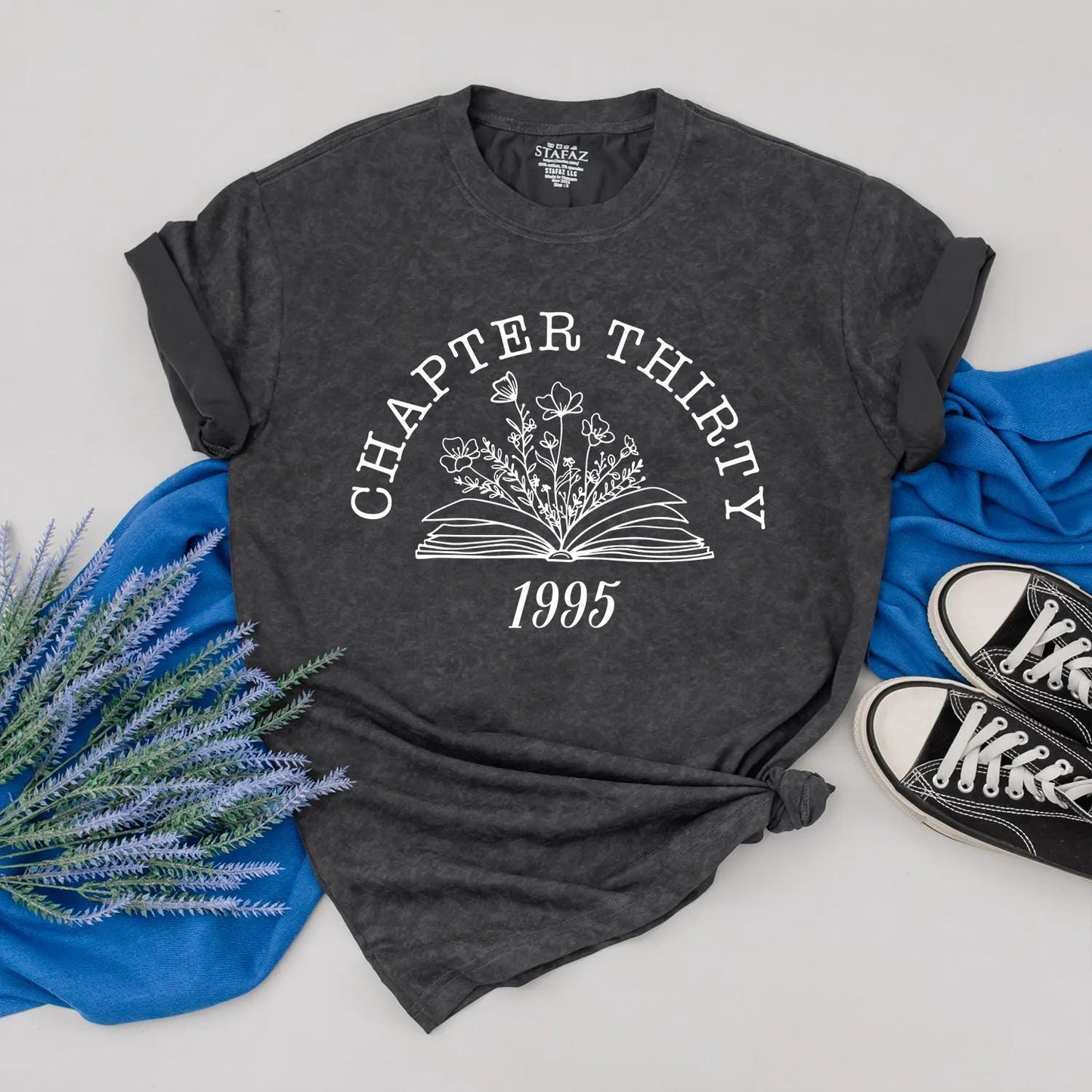 Personalized Chapter Thirty Shirt 1995 Milestone Turning 30 Tee Floral Book 30th Birthday Outfit Cute Gift for Best Friend or Mom