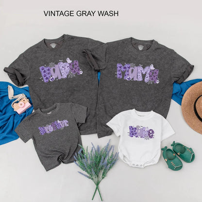 Spooky Family Matching Purple Ghost Halloween Shirt Custom Cute Spooky Tee Personalized Halloween Gift for Family