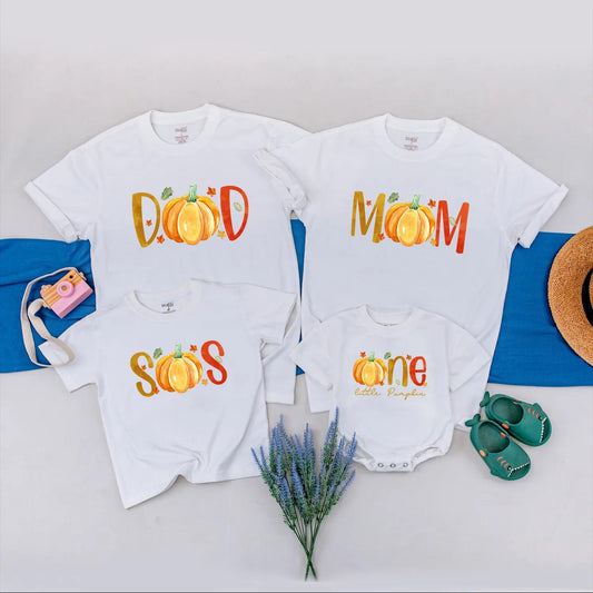 Cute Pumpkin Family Matching Shirts Little Pumpkin Romper Autumn Fall Season Outfit Thanksgiving Gift