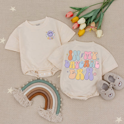 Custom Daycare Era Floral Romper for Toddler Girls First Day Of School Outfit Back To School Gift