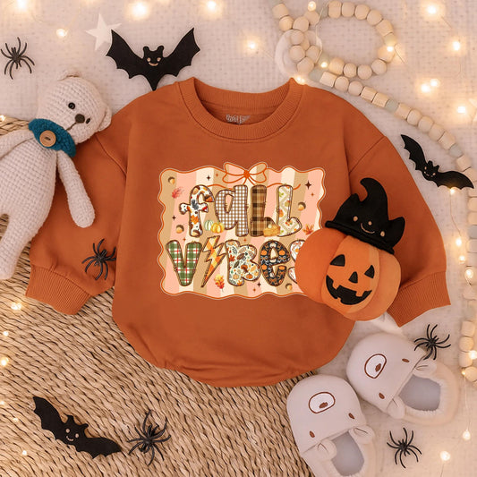 Adorable Fall Vibes Bubble Romper for Baby & Toddler My First Thanksgiving Outfit Cozy Autumn Infant Clothes Turkey Day Gift