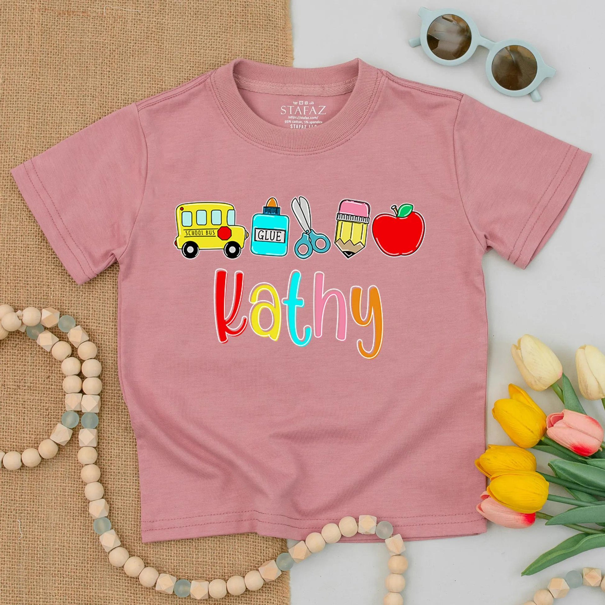 Custom Name Toddler Tee Cute Preschool Outfit First Day of School Kids School Supply Shirt