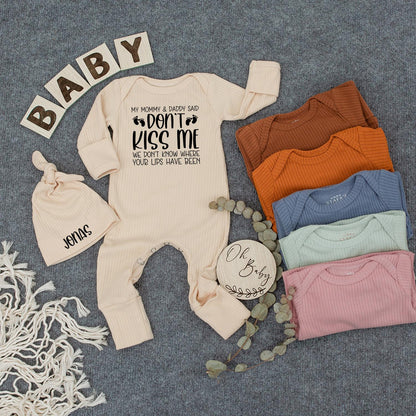 My Mommy & Daddy Said Don't Kiss Me! Funny Baby Bodysuit, Cute Infant Outfit, Newborn Gift, Humorous Baby Clothes, Gender Neutral Bodysuit, New Mom Gift