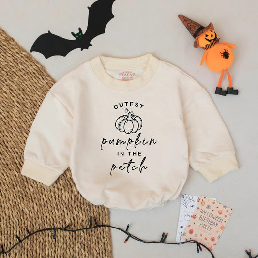 Cutest Pumpkin in the Patch Baby Romper Adorable Fall Halloween Bodysuit for Boys and Girls Soft Cotton Comfortable