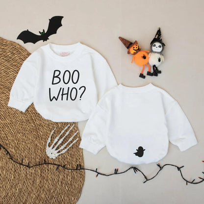 Funny Boo Who Ghost Baby Romper Cute Halloween Outfit for Boys Girls Adorable Spooky Season Gift for Infants Toddlers