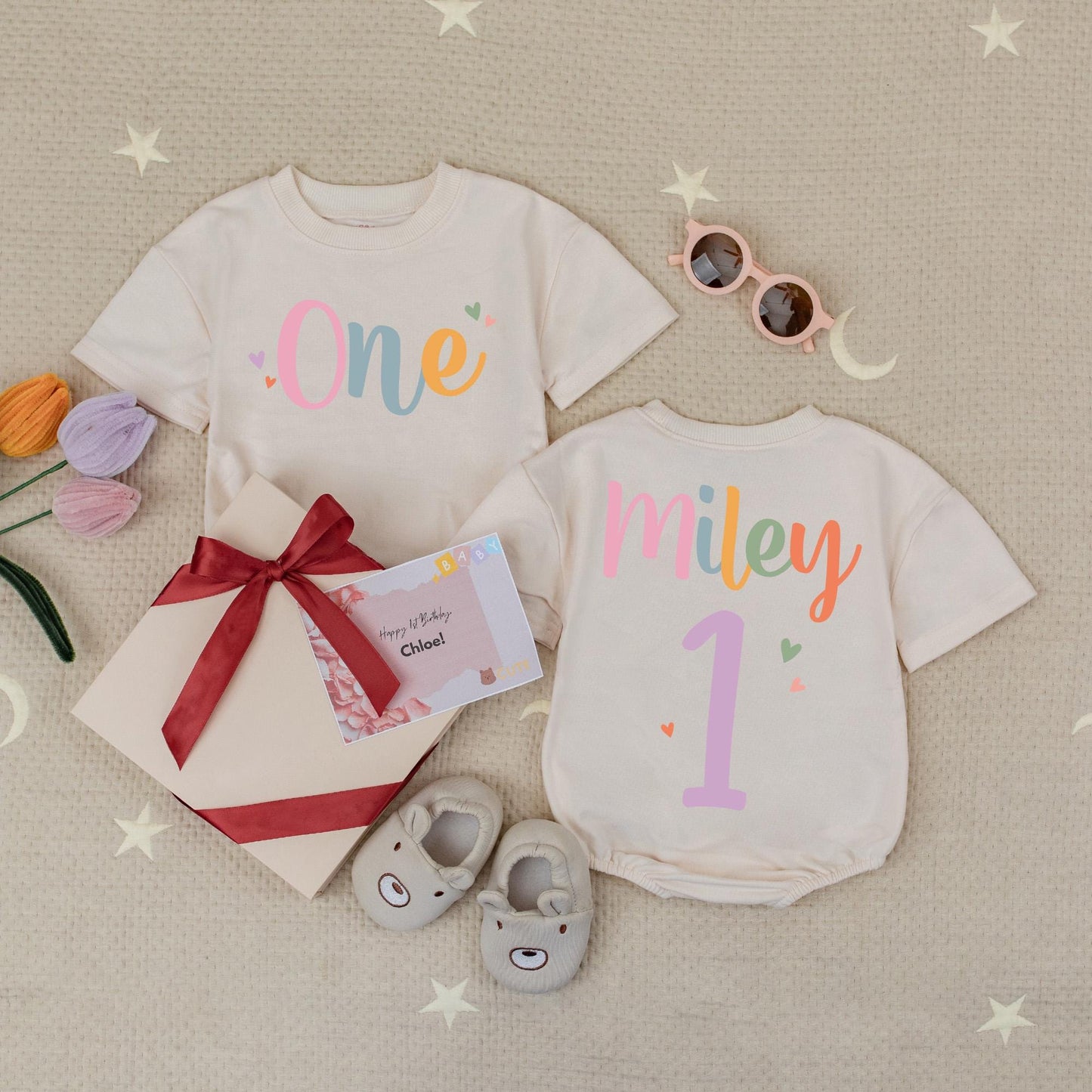 Custom Name First Birthday Bodysuit Baby Girl Outfit Adorable Celebration Outfit Little One First Birthday
