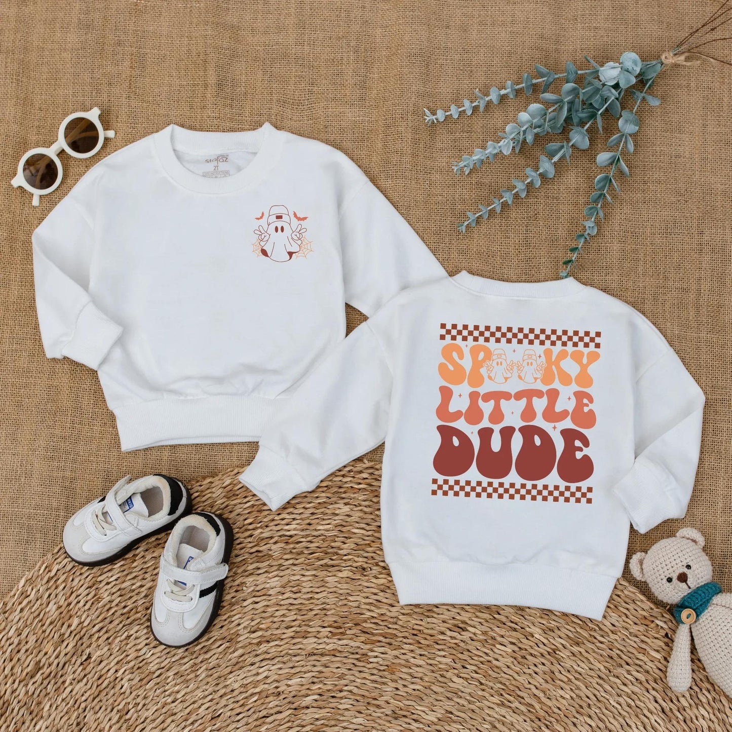 Cute Spooky Little Dude Baby Boy Halloween Romper Ghost Bodysuit perfect first outfit infant costume for retro fall soft comfortable fun