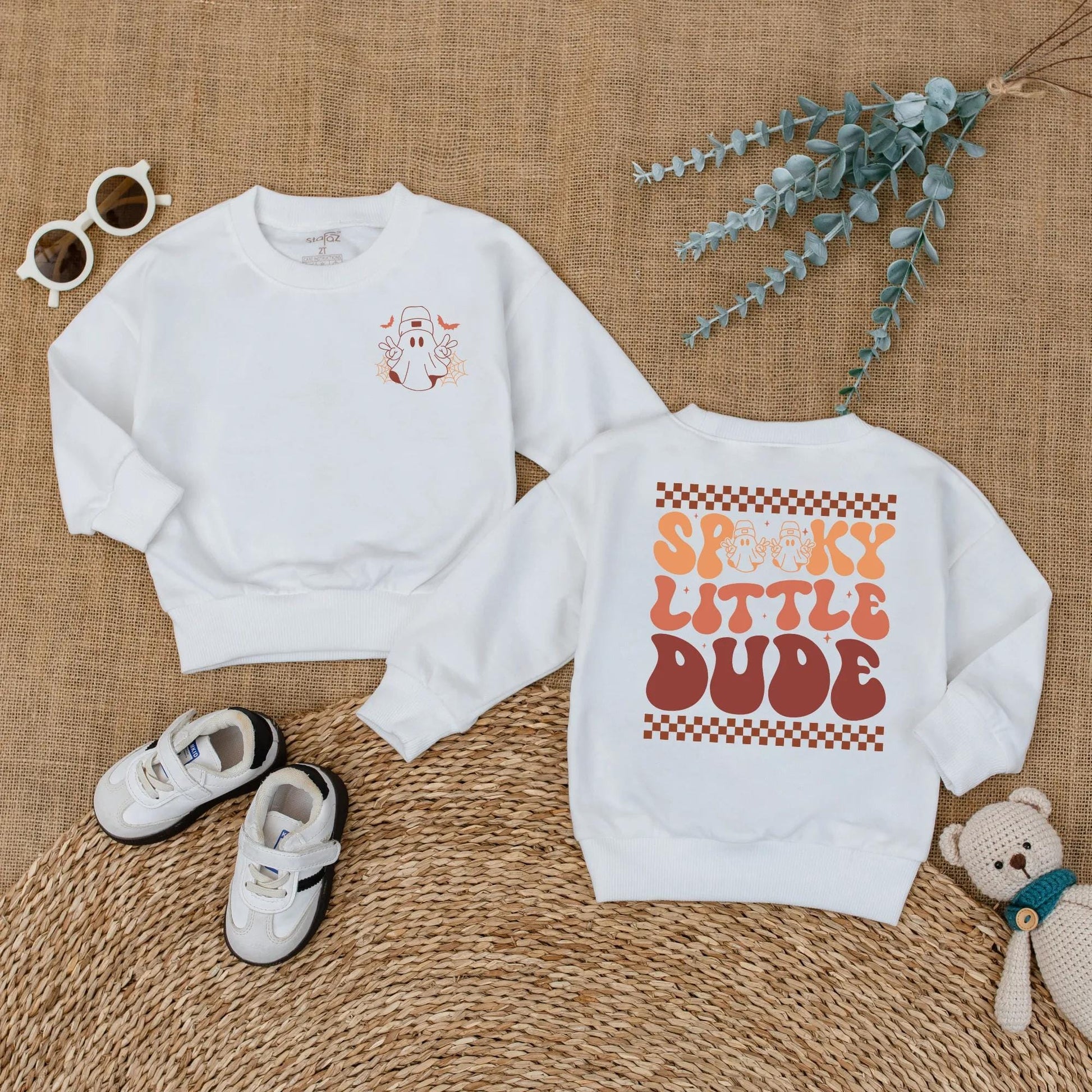 Cute Spooky Little Dude Baby Boy Halloween Romper Ghost Bodysuit perfect first outfit infant costume for retro fall soft comfortable fun