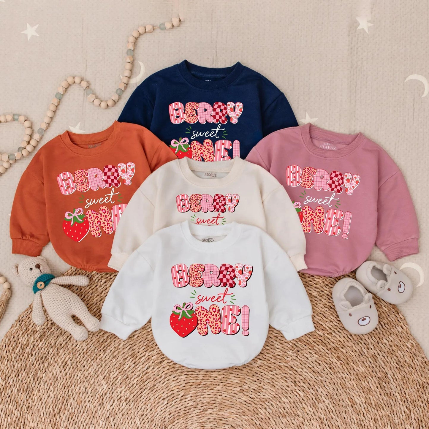 Berry Sweet One Birthday Bubble Romper Baby Girl Personalized Strawberry Cake Smash Outfit First Birthday Gift