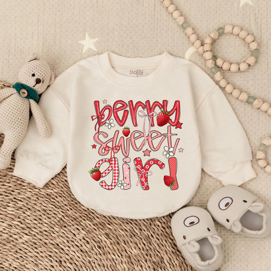 Berry Sweet Floral Bubble Romper Baby Girl Summer Outfit Newborn Coming Home Toddler Flower Strawberry Clothes 1st Birthday Gift