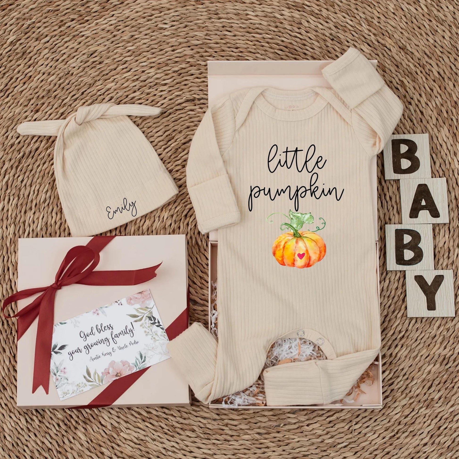 Little Pumpkin Baby Bodysuit Custom Fall Thanksgiving Outfit Personalized Newborn Romper Cute Baby Shower Gift Autumn Baby Clothes