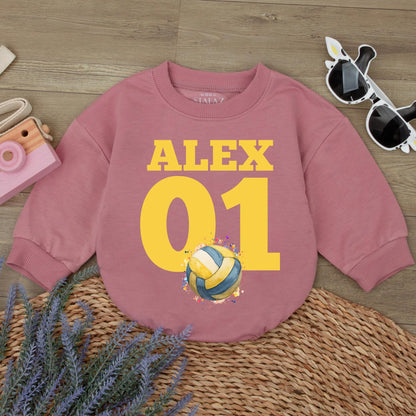 ALEX 01 Sport Romper Baby Bodysuit, Football Soccer Baseball Outfit, Custom Name Gameday Clothes, Personalized Baby Boy Girl Clothes 137