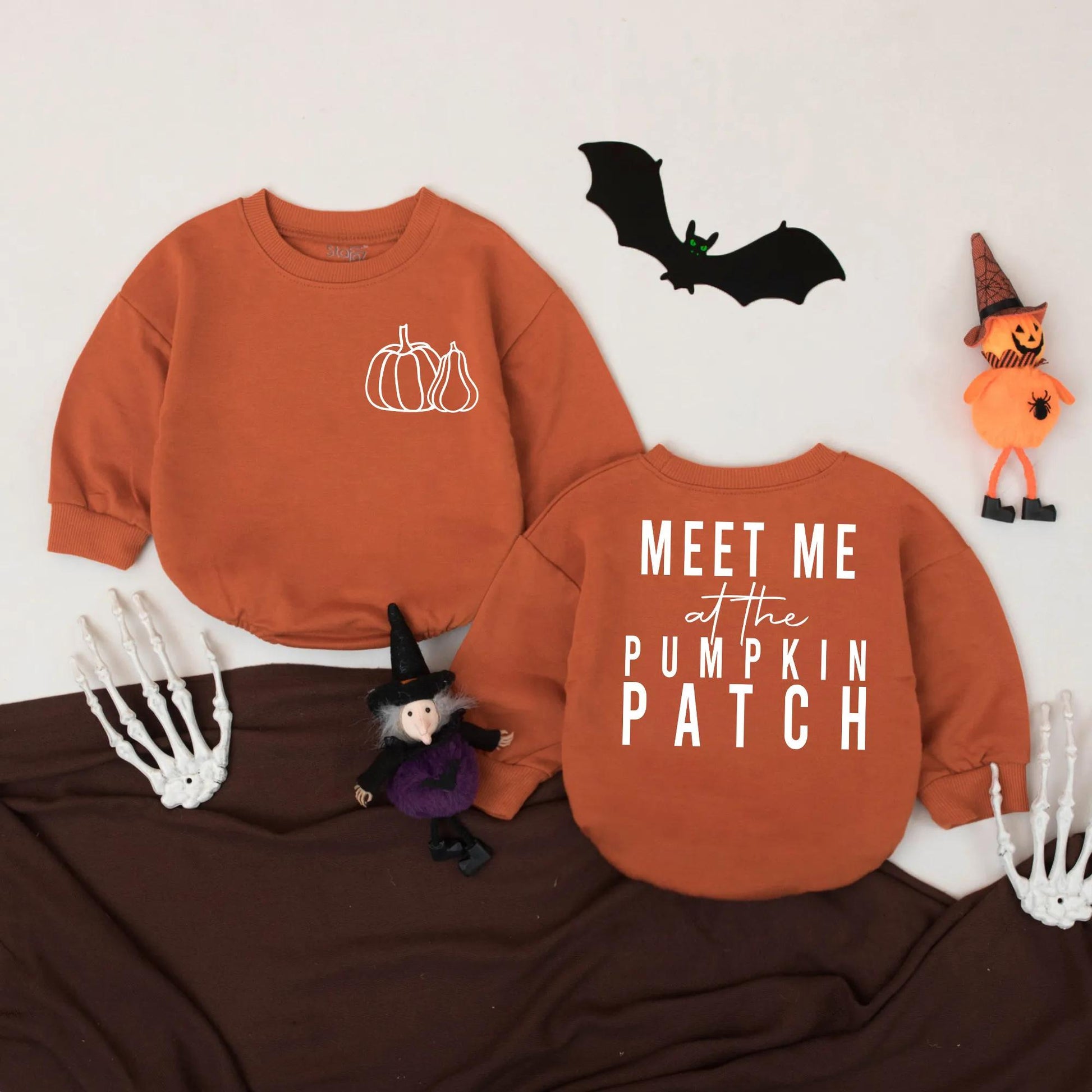 Meet Me at the Pumpkin Patch Bubble Romper Adorable Fall Baby Outfit Little Pumpkin Clothes First Thanksgiving Gift
