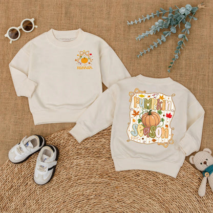 Personalized Pumpkin Season Bubble Romper Cute Fall Baby Girl Bodysuit Sweet Thanksgiving Outfit Little Pumpkin Patch Gift