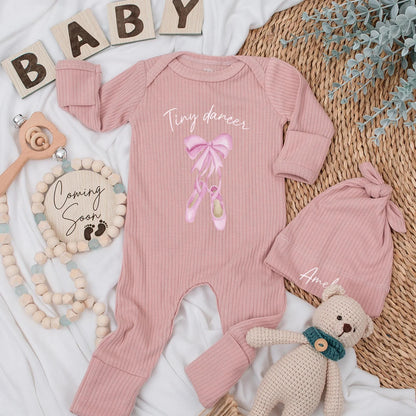 Personalized Tiny Dancer Baby Bodysuit with Pink Ballet Shoes Cute Newborn Outfit for Baby Girls Ideal Gift for Ballerina Moms 138 Chars