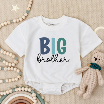 Big Brother Little Brother Matching Romper Set - Cute Sibling Outfit with Playful Font Baby Shower Gift Idea Comfy Family Apparel 132 chars