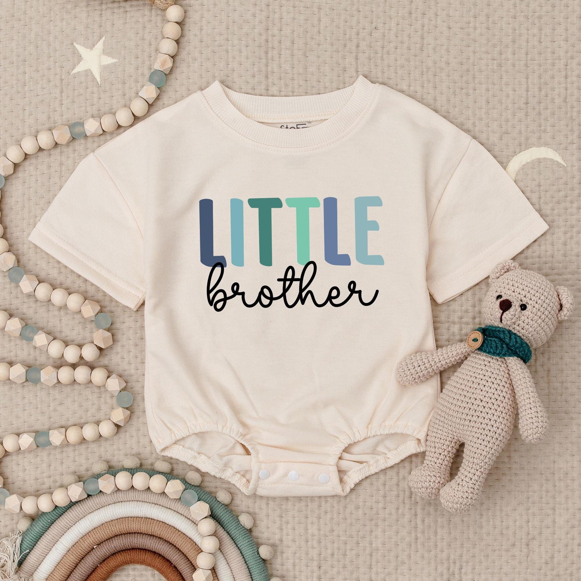 Big Brother Little Brother Matching Romper Set - Cute Sibling Outfit with Playful Font Baby Shower Gift Idea Comfy Family Apparel 132 chars