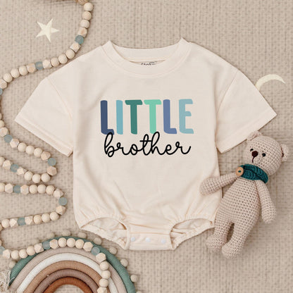 Big Brother Little Brother Matching Romper Set - Cute Sibling Outfit with Playful Font Baby Shower Gift Idea Comfy Family Apparel 132 chars
