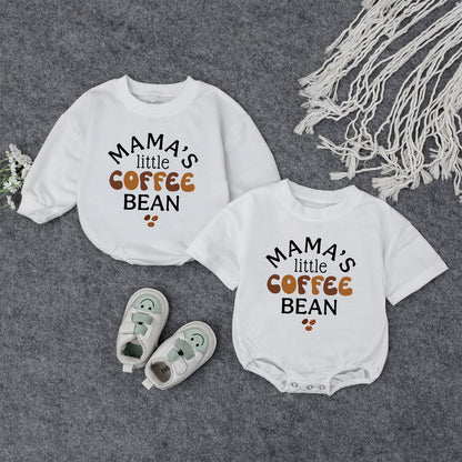Mama's Little Coffee Bean Romper Baby Toddler Coffee Lover Outfit Long Sleeve Newborn Gift