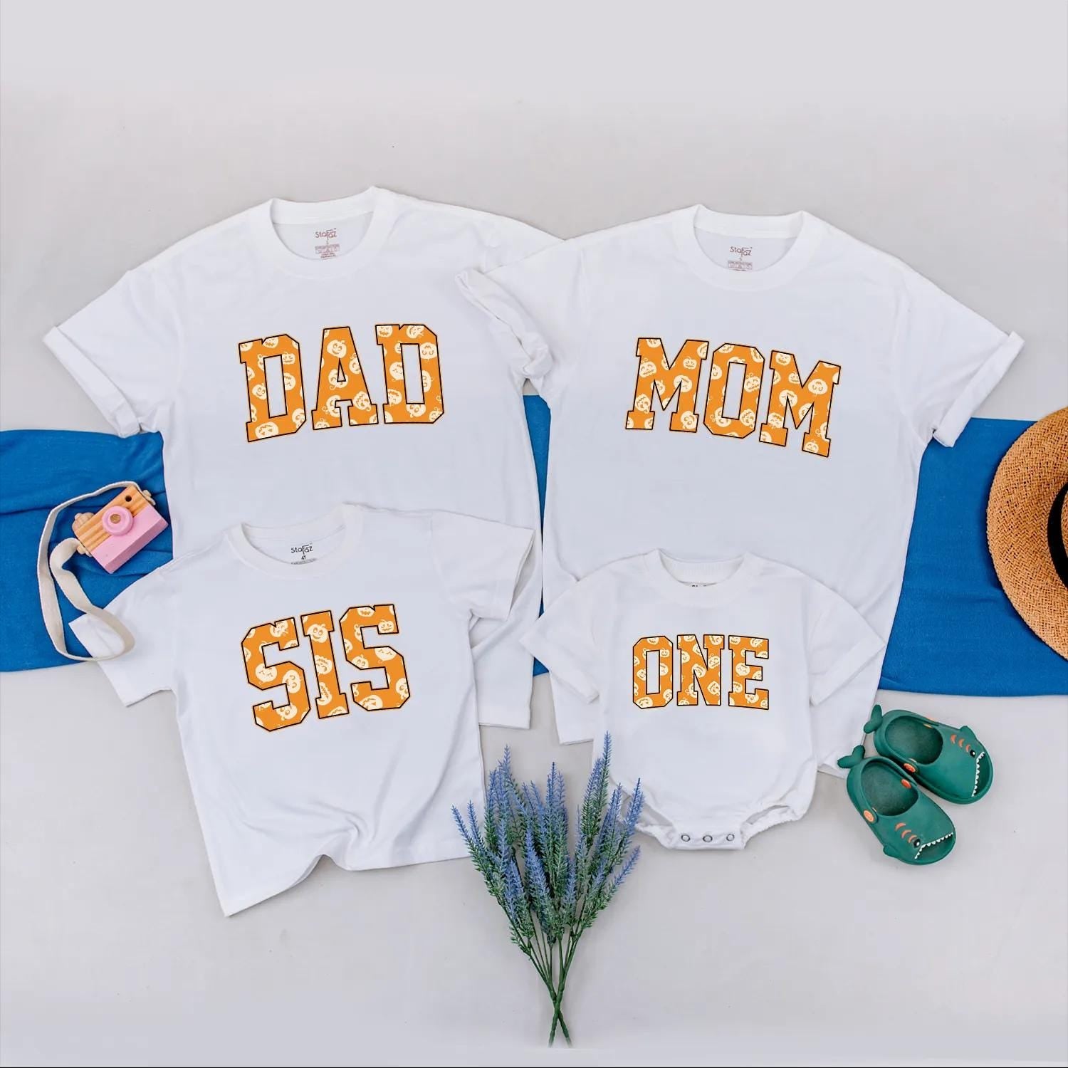 Matching Pumpkin Family 1st Birthday Shirts - Halloween Party Outfits for Baby & Toddler Girl - Fall Matching Shirts, One Year Old Gift
