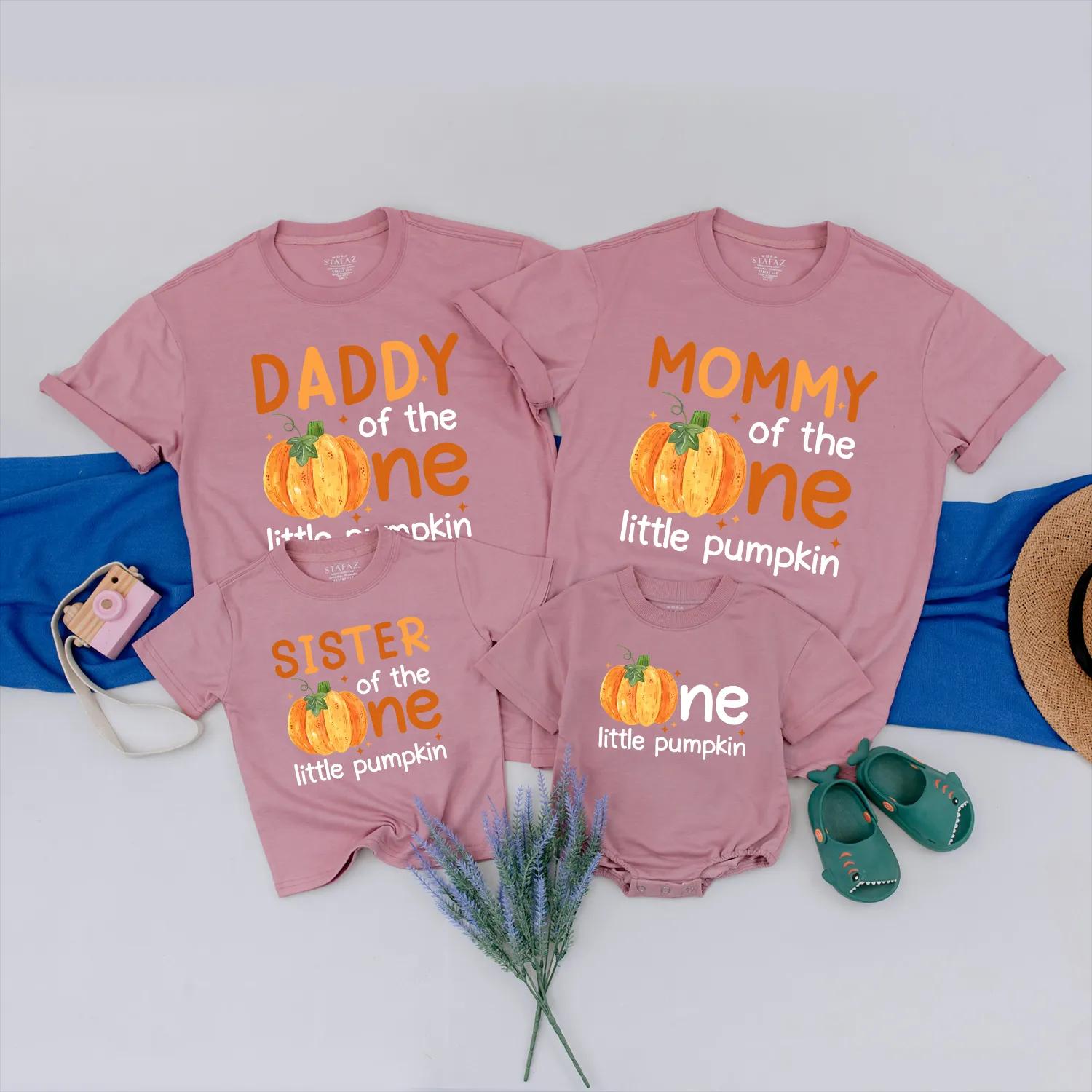 Matching Family Pumpkin Birthday Shirts: Daddy, Mommy, Sister, & Little Pumpkin Fall 1st Birthday Outfits