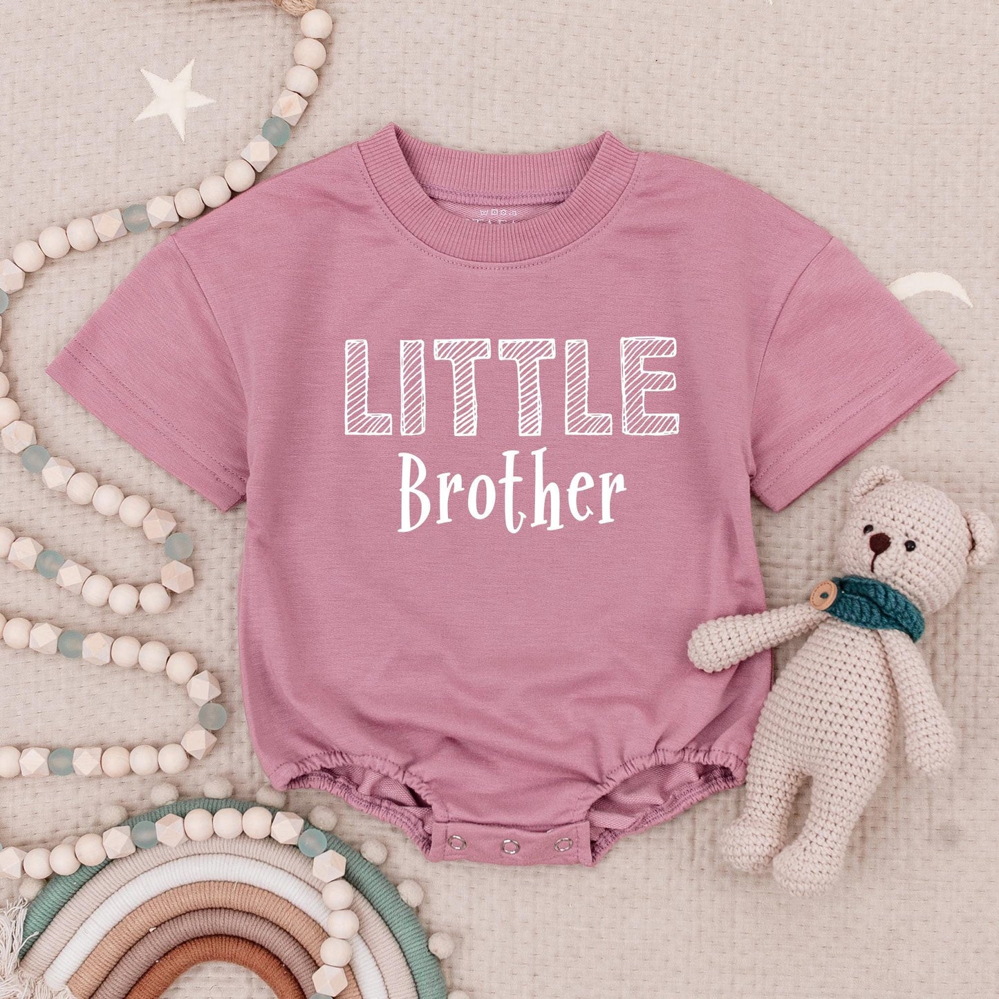 Promoted to Big Brother Est 2025 & Little Brother Baby Romper Set Matching Siblings New Baby Announcement Outfit