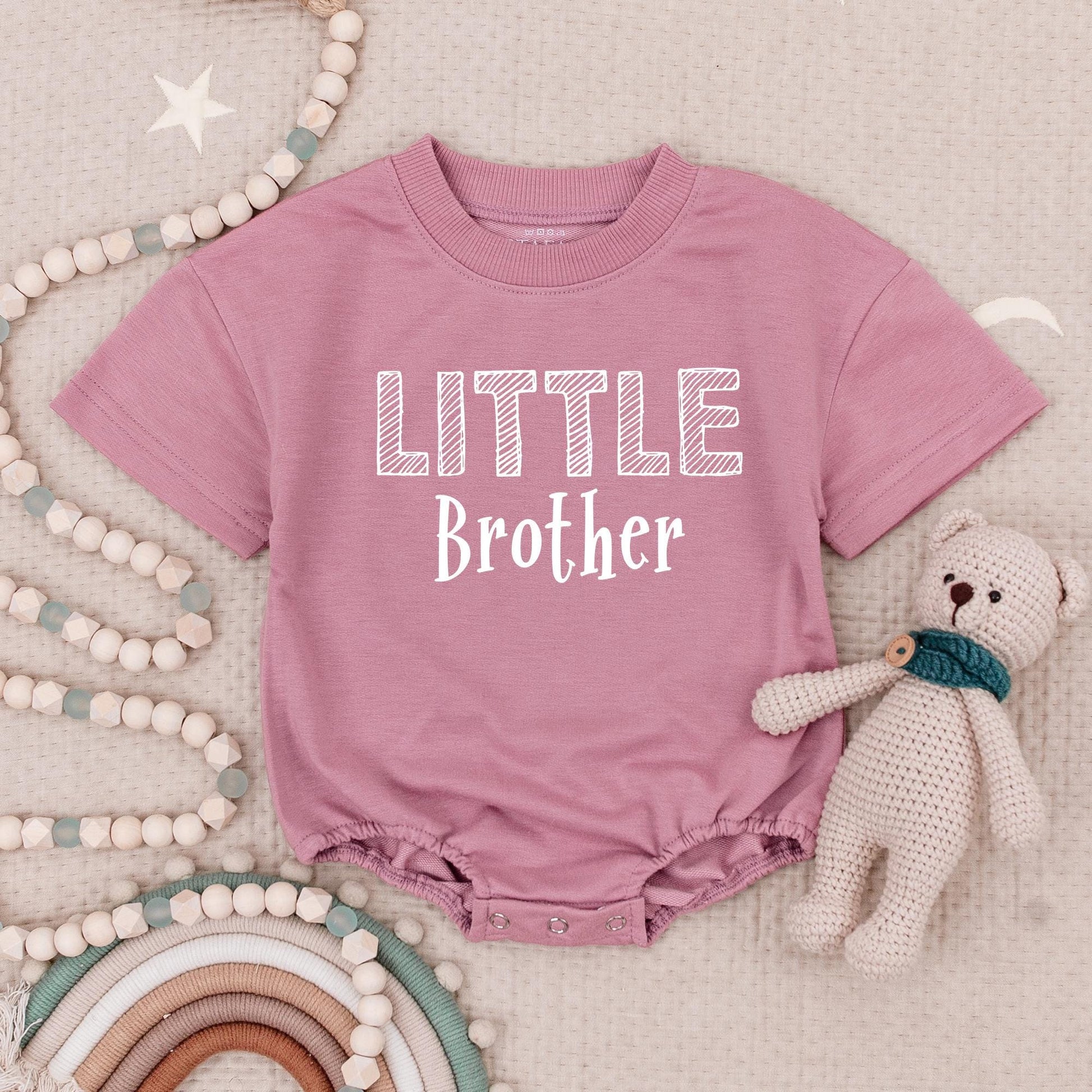 Promoted to Big Brother Est 2025 & Little Brother Baby Romper Set Matching Siblings New Baby Announcement Outfit