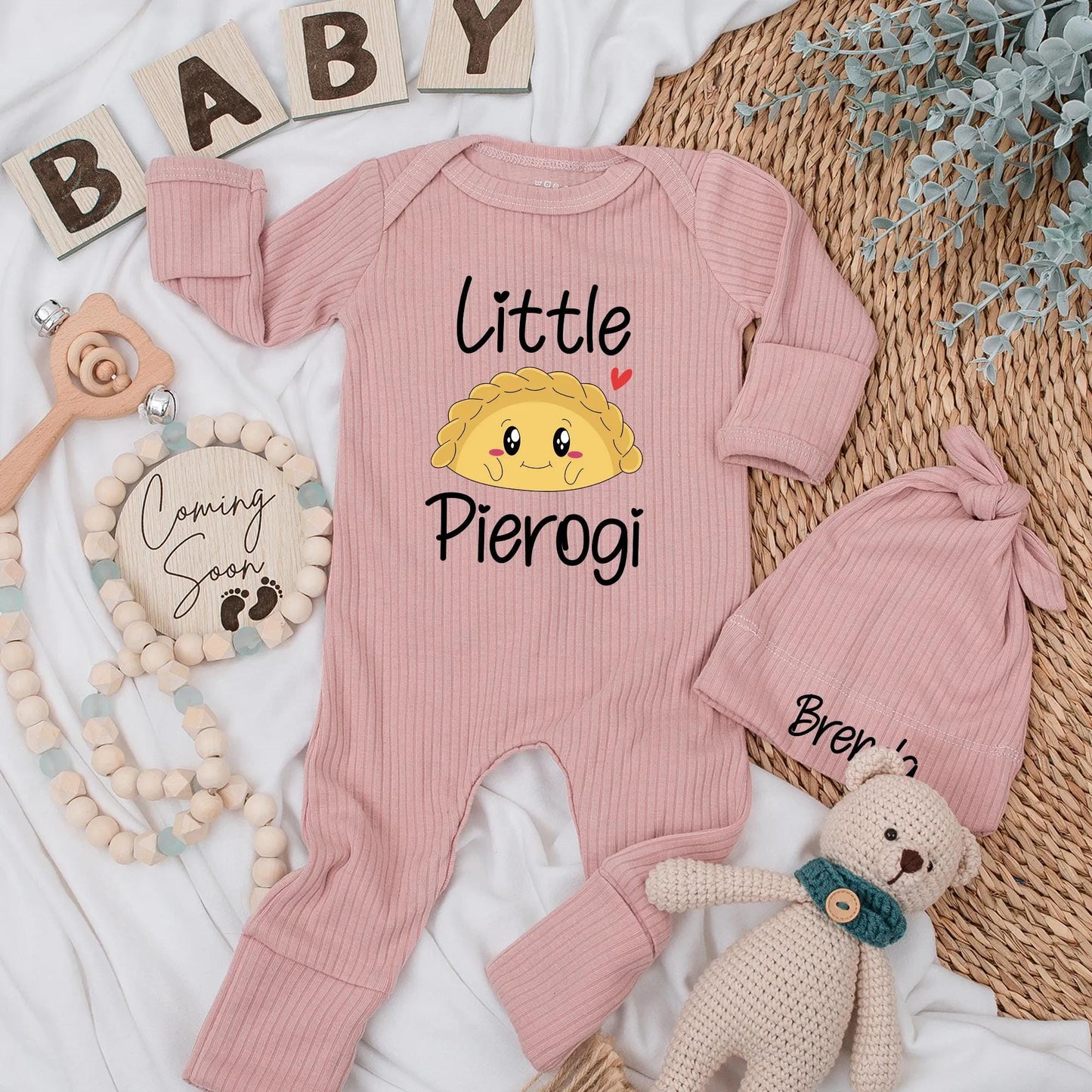 Little Pierogi Baby Bodysuit Cute Dumpling Newborn Romper Funny Polish Food Lover Shower Gift for Polish Families