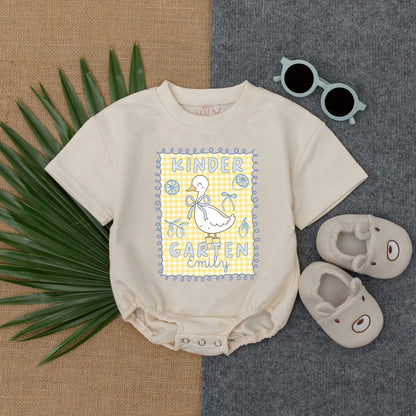 Custom Goose Bow Back To School Shirt for Girls Adorable Kindergarten Toddler Tee First Day Of PreK Celebration Gift