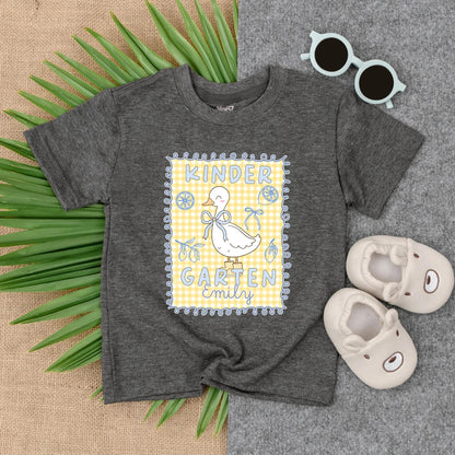 Custom Goose Bow Back To School Shirt for Girls Adorable Kindergarten Toddler Tee First Day Of PreK Celebration Gift
