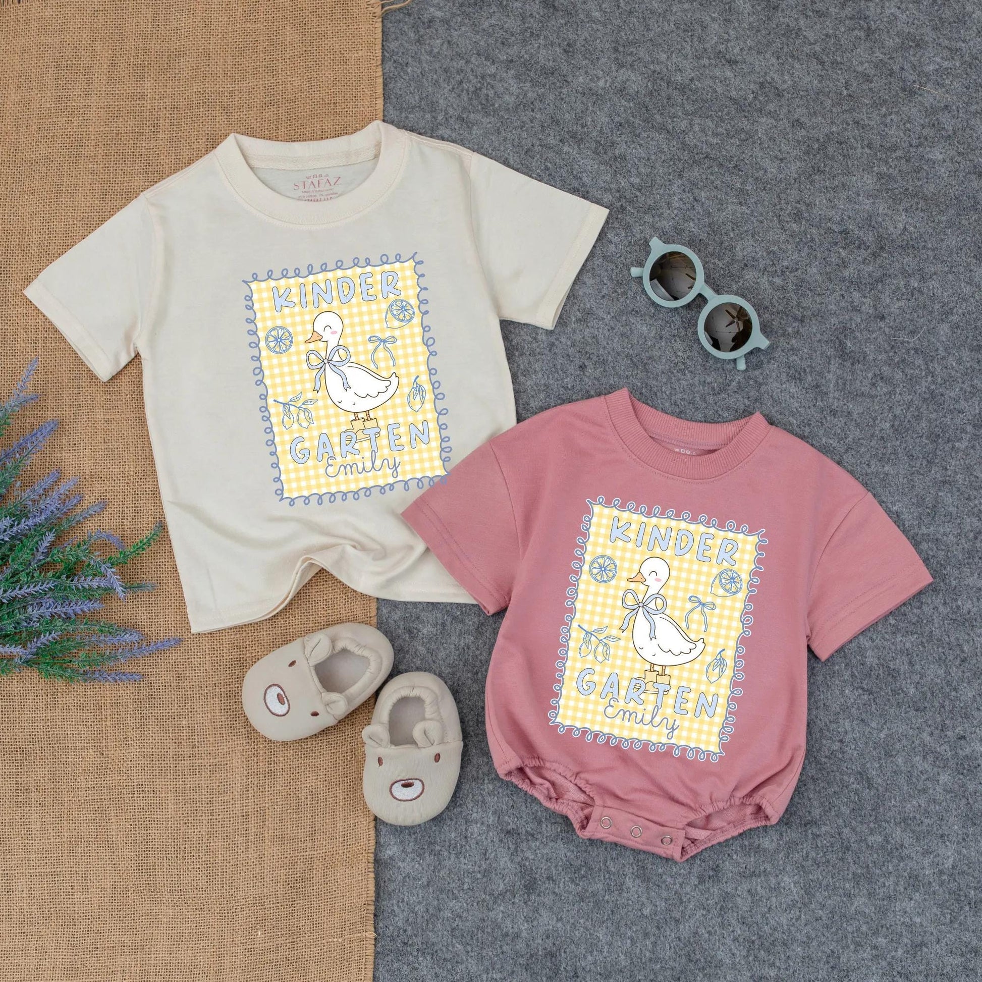 Custom Goose Bow Back To School Shirt for Girls Adorable Kindergarten Toddler Tee First Day Of PreK Celebration Gift