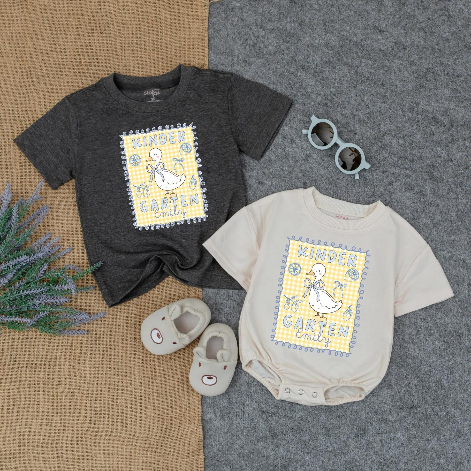 Custom Goose Bow Back To School Shirt for Girls Adorable Kindergarten Toddler Tee First Day Of PreK Celebration Gift