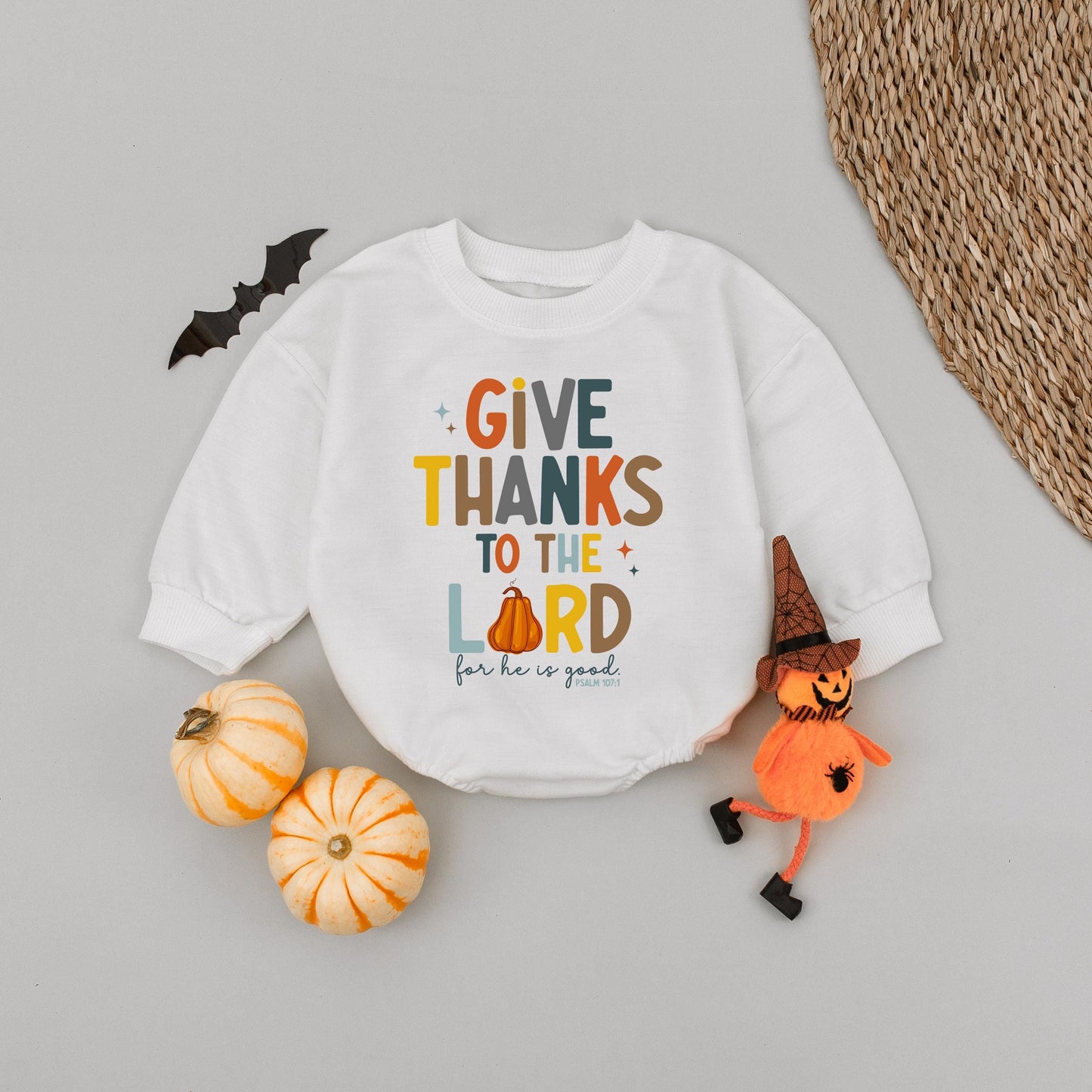 Give Thanks Boys Baby Romper Cute Religious Thanksgiving Outfit for Little Boys Sunday School and Church Wear Cotton Soft Comfortable Baby Clothes