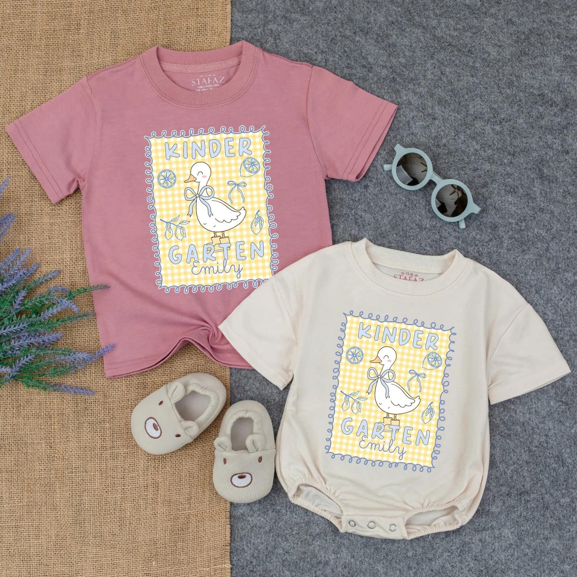 Custom Goose Bow Back To School Shirt for Girls Adorable Kindergarten Toddler Tee First Day Of PreK Celebration Gift