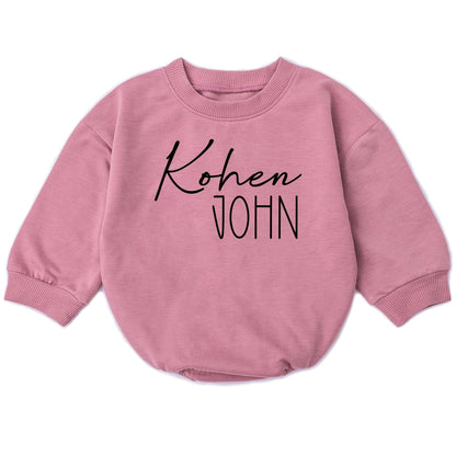 Personalized Baby Romper Set with First and Middle Name, Minimalist Newborn Outfit, Custom Bodysuit, Modern Baby Shower Gift, Coming Home Clothes 138
