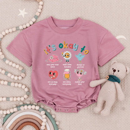 It's Okay Just Do Your Best Baby Romper | Cute Mental Health Gift for Baby Girl | Inspirational Positivity Newborn Gift | Soft Cotton