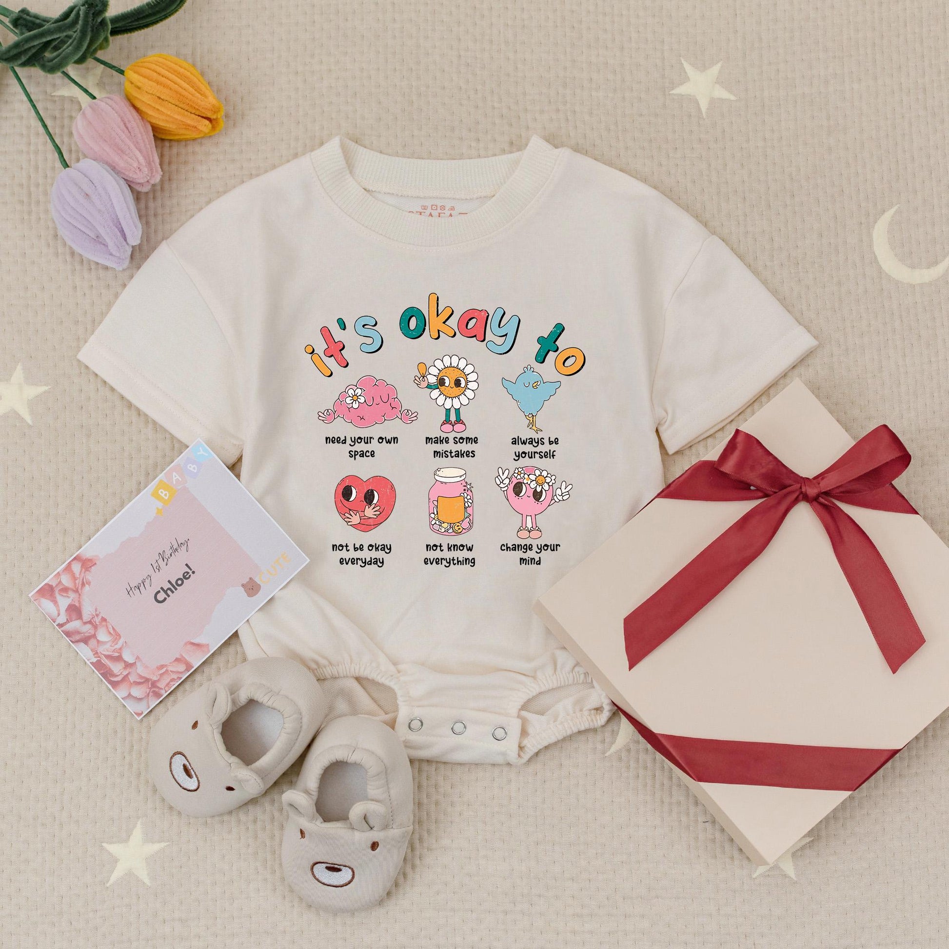 It's Okay Just Do Your Best Baby Romper | Cute Mental Health Gift for Baby Girl | Inspirational Positivity Newborn Gift | Soft Cotton